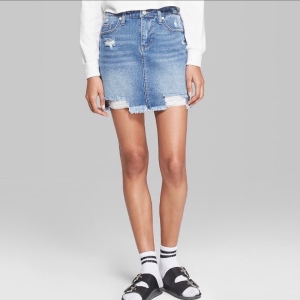 Wild Fable Distressed Denim Skirt